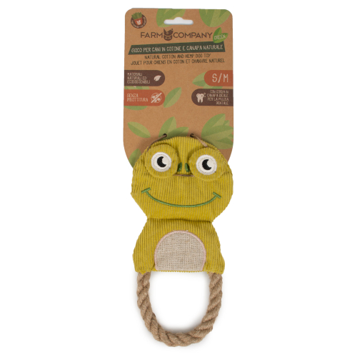 Green line igraca zaba iz naravnih materialov 22cm.jpg